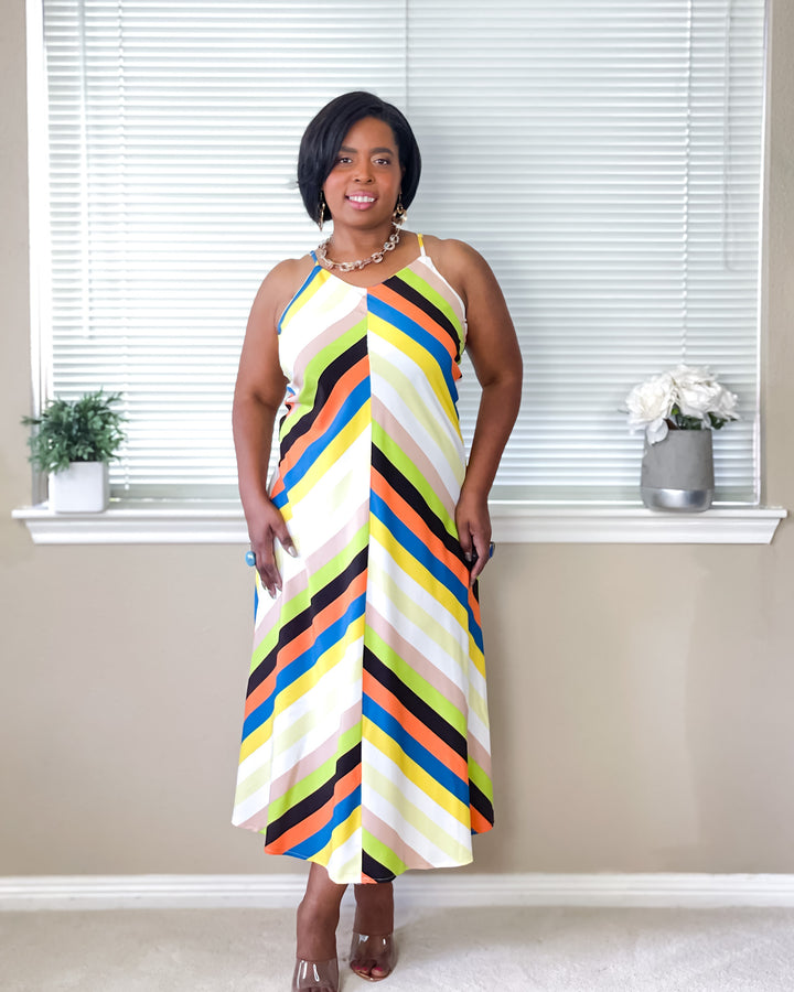 Naomi Multicolor Print A-Line Dress