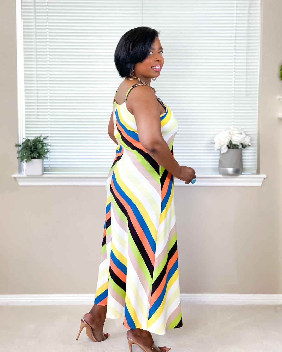 Naomi Multicolor Print A-Line Dress
